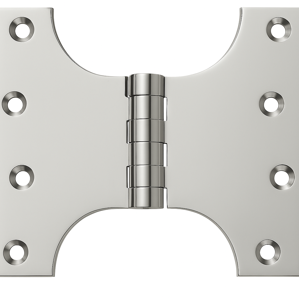 Simonswerk P0550 Unwashered Brass Parliament Hinges 101.6mm x 64mm x 102mm c/w Screws Polished Nickel