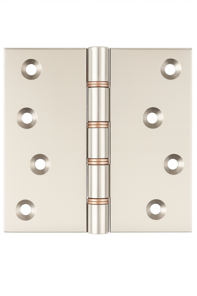 Simonswerk P1260 Double Phosphor Bronze Washered Brass Butt Projection Hinge 100mm x 100mm c/w Screws Polished Nickel
