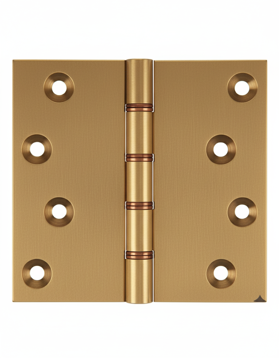 Simonswerk P1260 Double Phosphor Bronze Washered Brass Butt Projection Hinge 100mm x 100mm c/w Screws Satin Brass