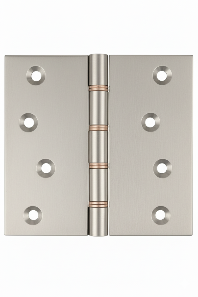 Simonswerk P1260 Double Phosphor Bronze Washered Brass Butt Projection Hinge 100mm x 100mm c/w Screws Satin Chrome