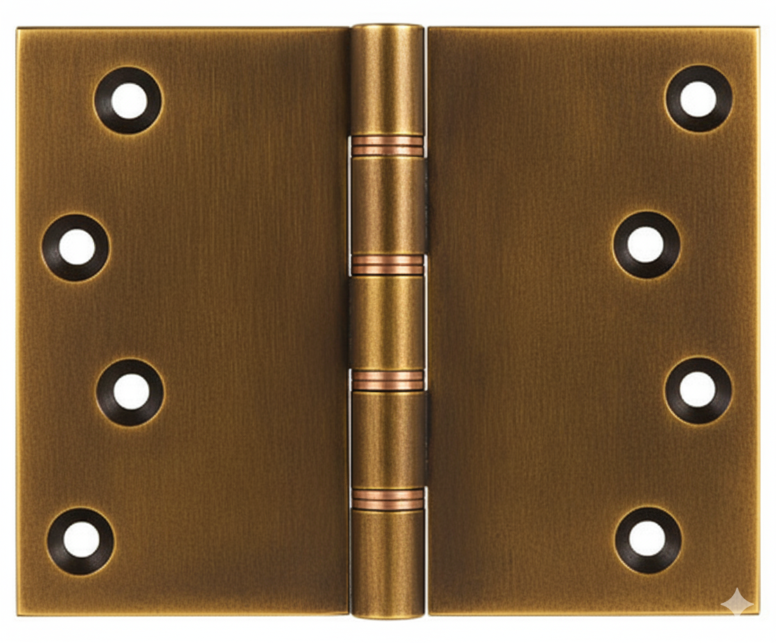Simonswerk P1262 Double Phosphor Bronze Washered Brass Butt Projection Hinge 100mm x 125mm c/w Screws Aged Brass