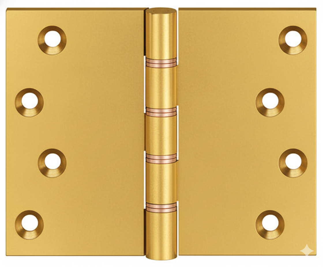 Simonswerk P1262 Double Phosphor Bronze Washered Brass Butt Hinge 100mm x 125mm c/w Screws Honeycombe