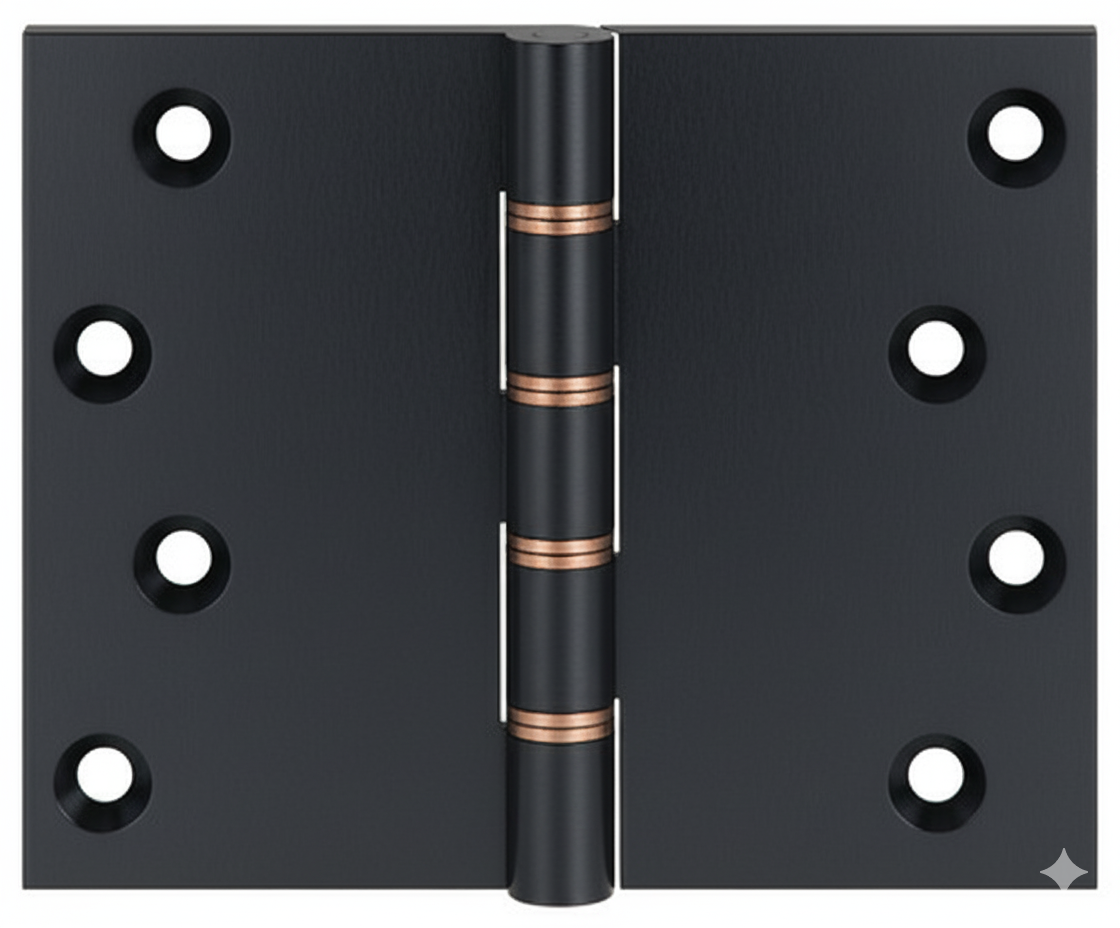 Simonswerk P1262 Double Phosphor Bronze Washered Brass Butt Projection Hinge 100mm x 125mm c/w Screws Midnight