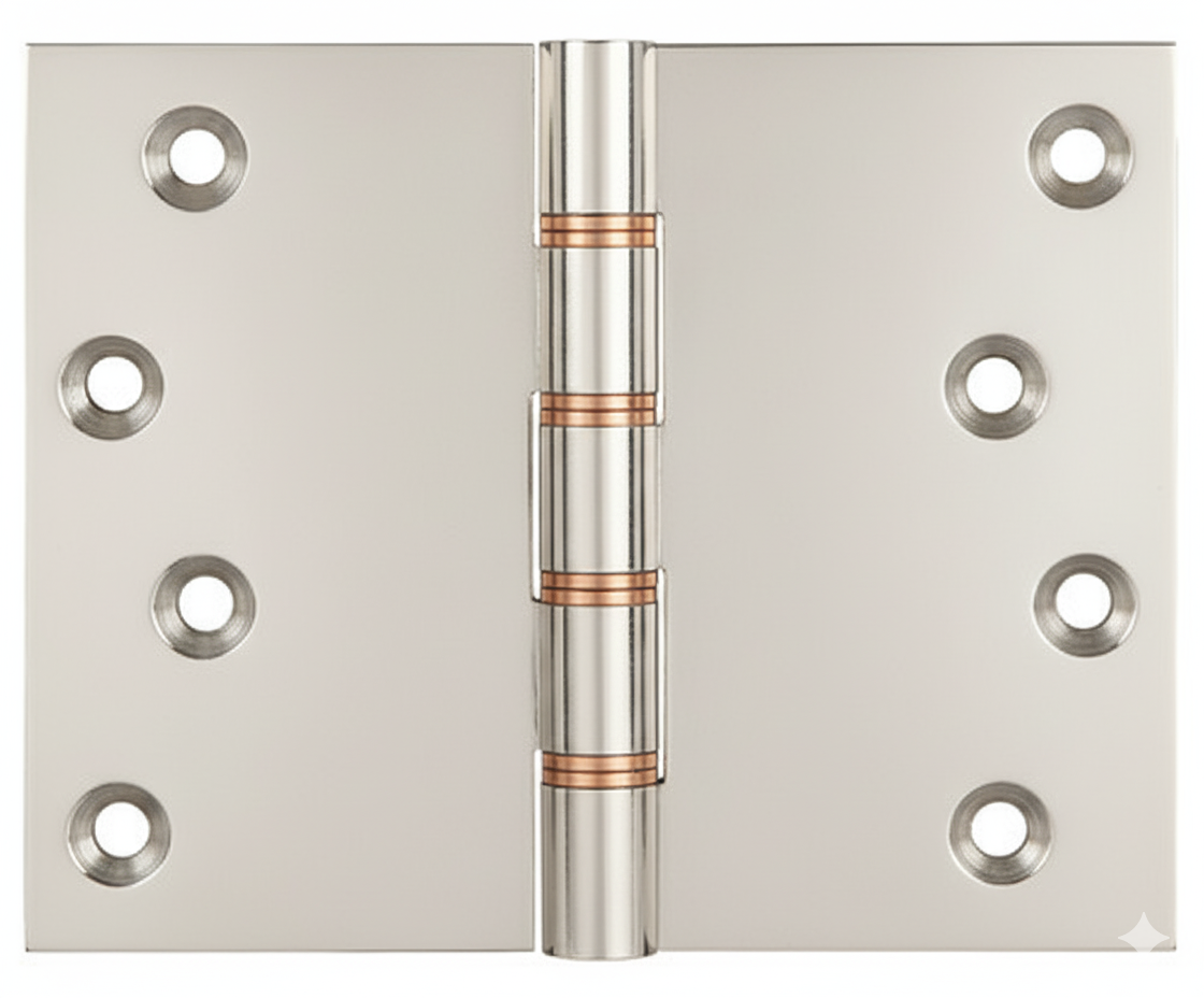 Simonswerk P1262 Double Phosphor Bronze Washered Brass Butt Projection Hinge 100mm x 125mm c/w Screws Polished Nickel