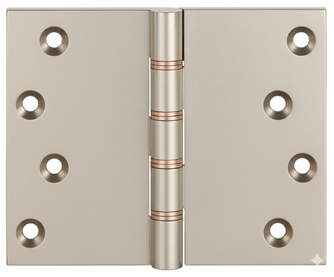 Simonswerk P1262 Double Phosphor Bronze Washered Brass Butt Projection Hinge 100mm x 125mm c/w Screws Pearl Nickel