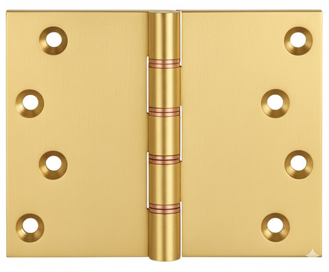 Simonswerk P1262 Double Phosphor Bronze Washered Brass Butt Projection Hinge 100mm x 125mm c/w Screws Satin Brass