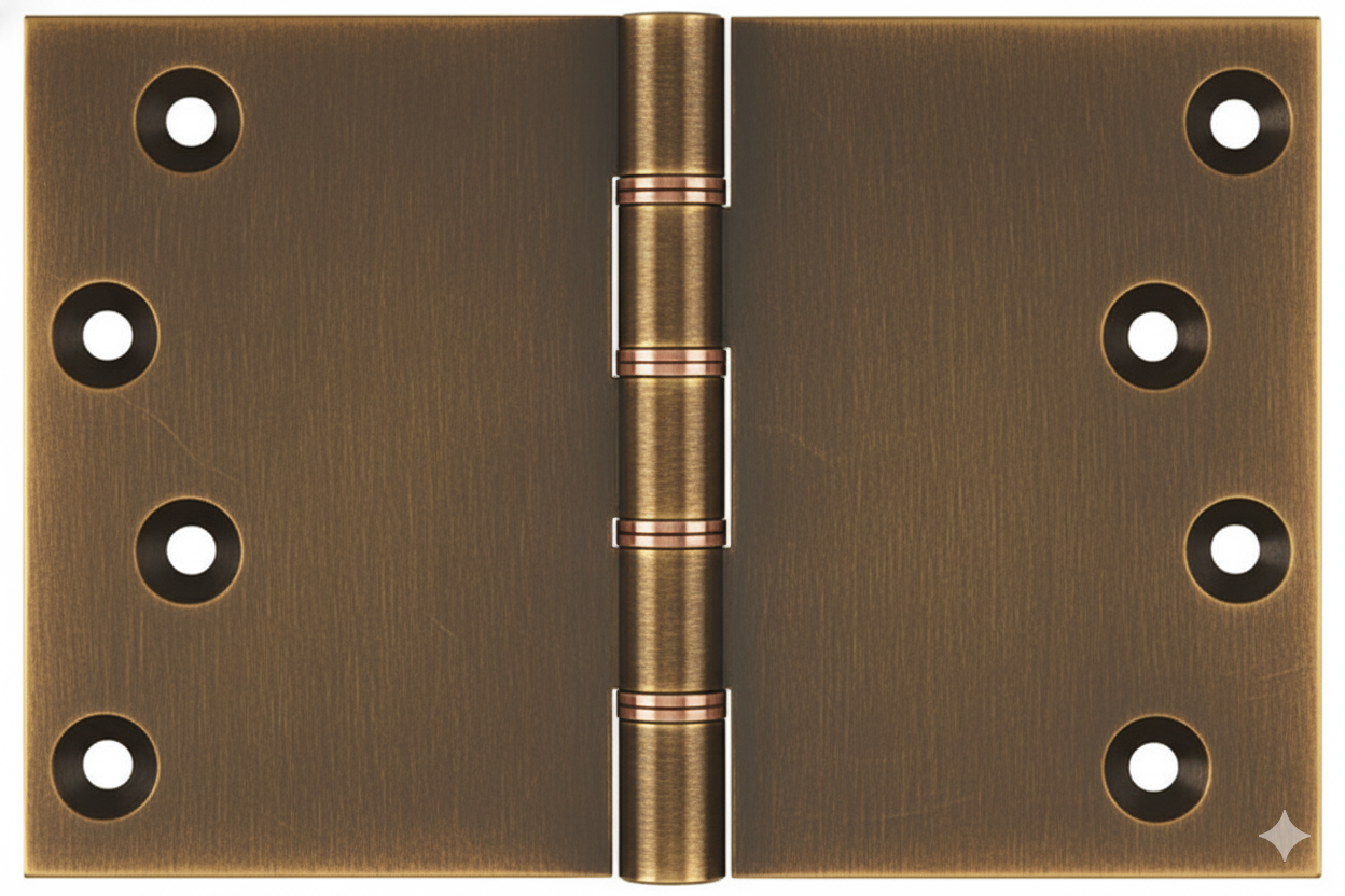 Simonswerk P1264 Double Phosphor Bronze Washered Brass Butt Hinge 100mm x 150mm c/w Screws Antique Brass