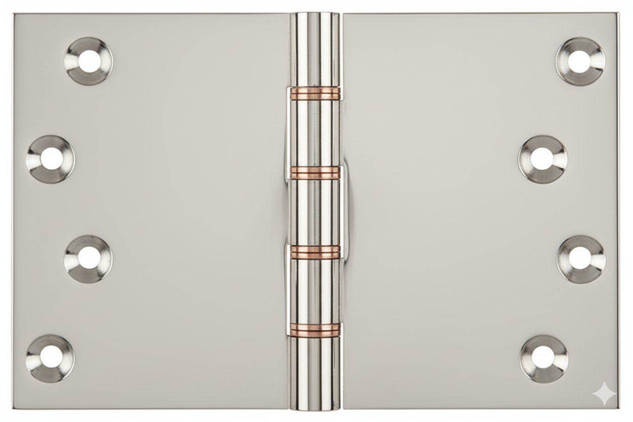 Simonswerk P1264 Double Phosphor Bronze Washered Brass Butt Hinge 100mm x 150mm c/w Screws Polished Nickel