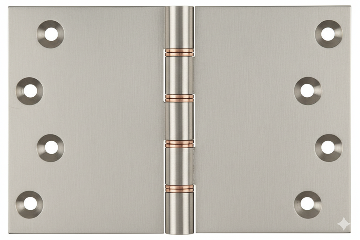 Simonswerk P1264 Double Phosphor Bronze Washered Brass Butt Hinge 100mm x 150mm c/w Screws Satin Nickel