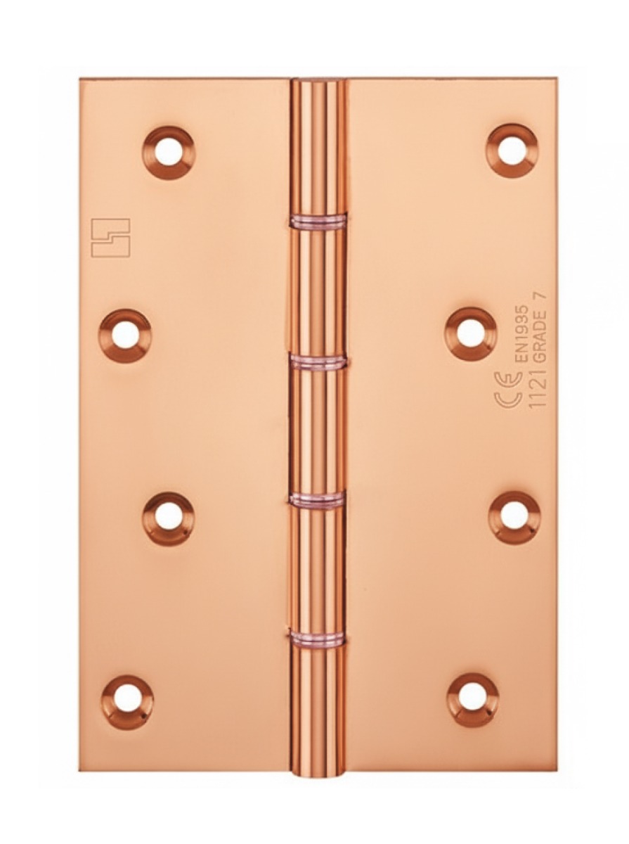 Simonswerk P1285CE Double Phosphor Bronze Washered Brass Butt Projection Hinge CE marked FD30 fire rated 152.4mm x 103mm c/w Screws Copper Plated