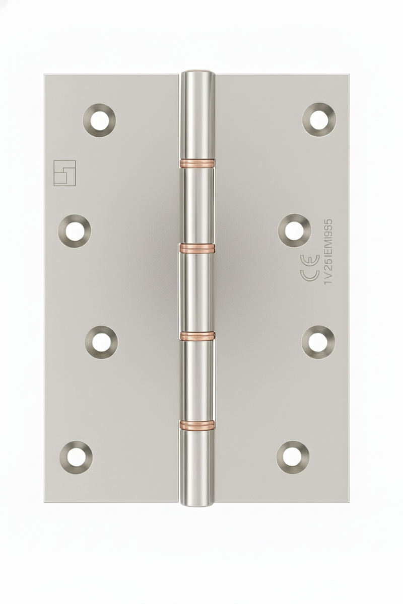 Simonswerk P1285CE Double Phosphor Bronze Washered Brass Butt Projection Hinge CE marked FD30 fire rated 152.4mm x 103mm c/w Screws Polished Nickel