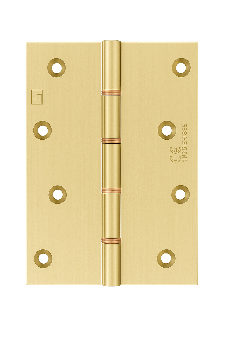 Simonswerk P1285CE Double Phosphor Bronze Washered Brass Butt Projection Hinge CE marked FD30 fire rated 152.4mm x 103mm c/w Screws Satin Brass