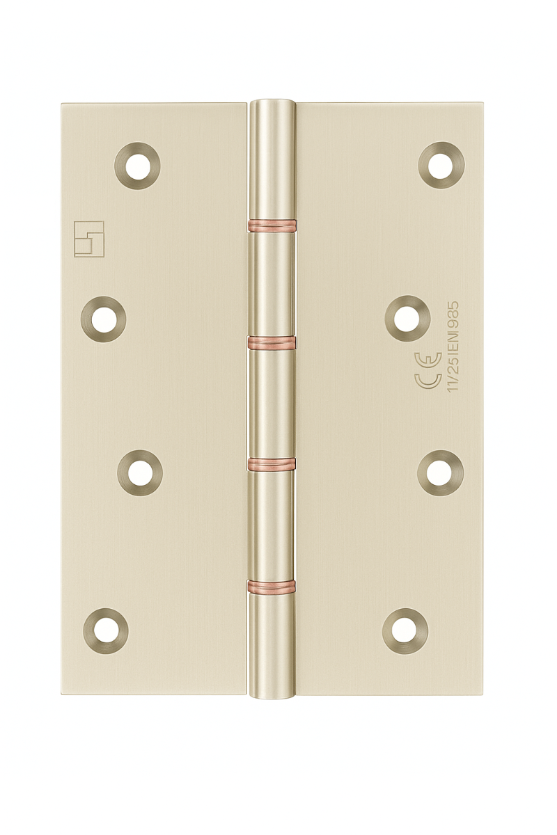 Simonswerk P1285CE Double Phosphor Bronze Washered Brass Butt Projection Hinge CE marked FD30 fire rated 152.4mm x 103mm c/w Screws Satin Nickel