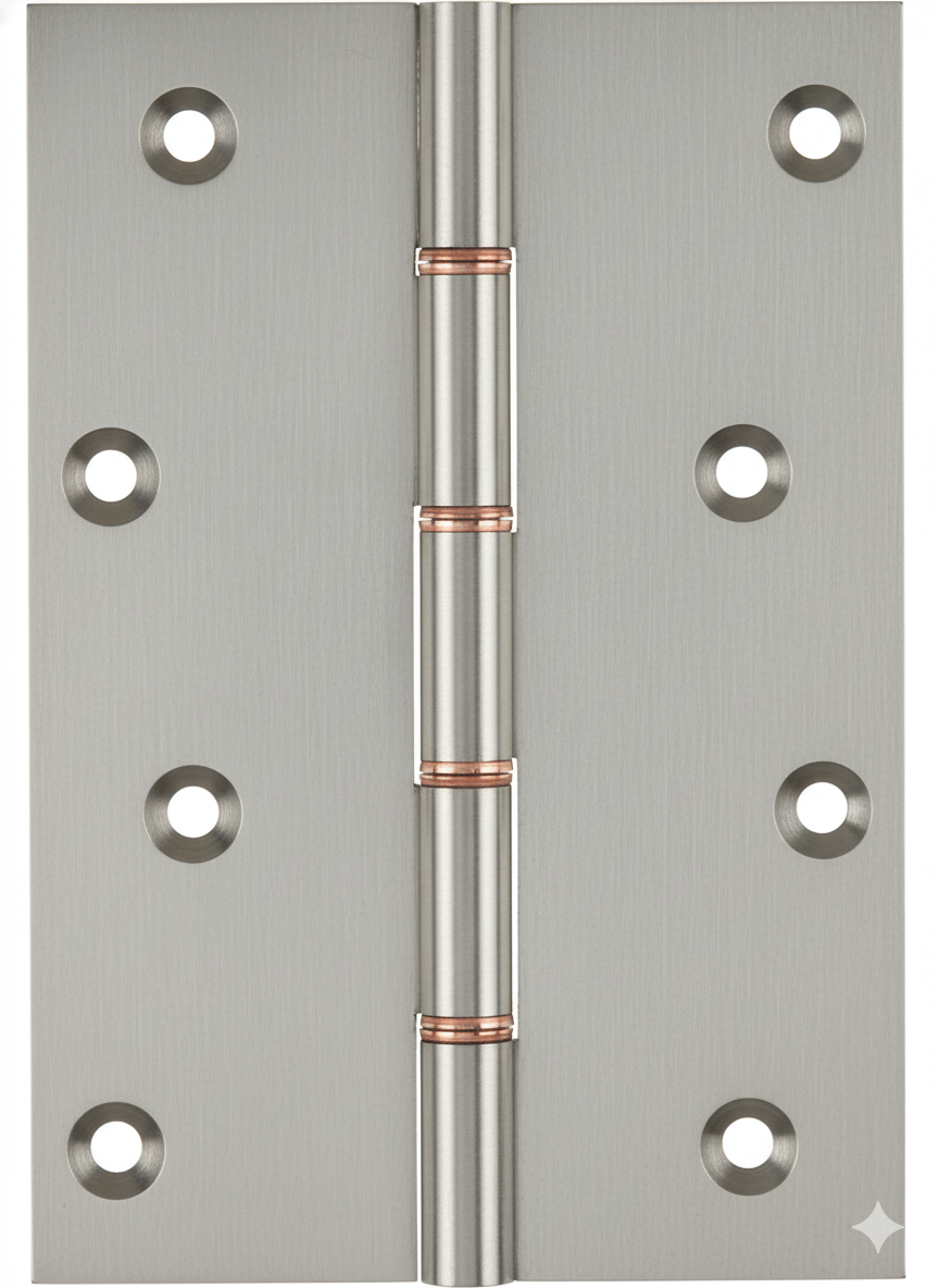 Simonswerk P1285 Double Phosphor Bronze Washered Brass Butt Hinge 152.4mm x 100mm c/w Screws Satin Chrome
