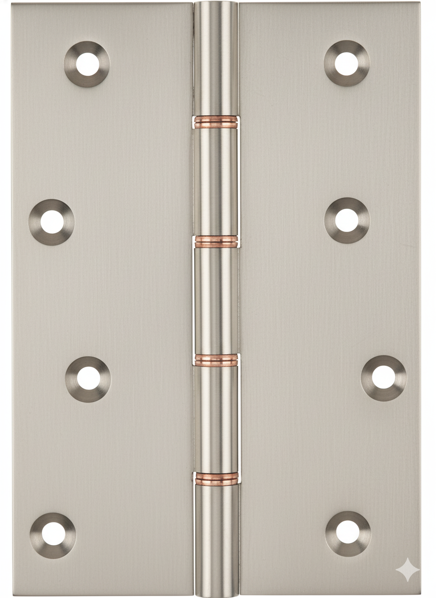 Simonswerk P1285 Double Phosphor Bronze Washered Brass Butt Hinge 152.4mm x 100mm c/w Screws Satin Nickel
