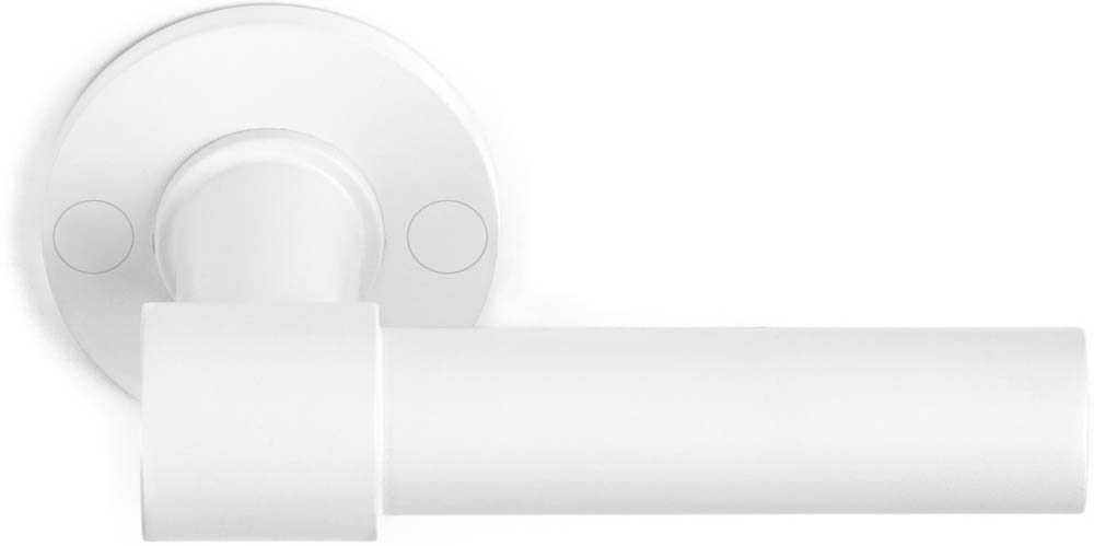 FORMANI ONE PBL20/50 solid double sprung door handle on rose white