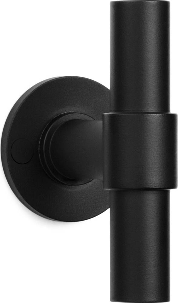 FORMANI ONE PBT20/50 solid double sprung door handle on rose satin black
