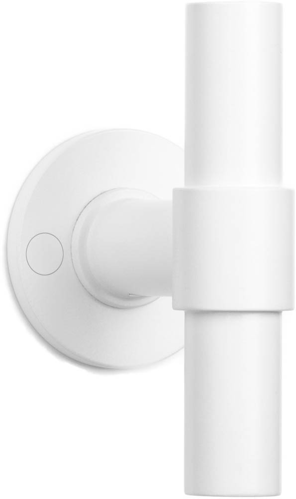 FORMANI ONE PBT20/50 solid double sprung door handle on rose white