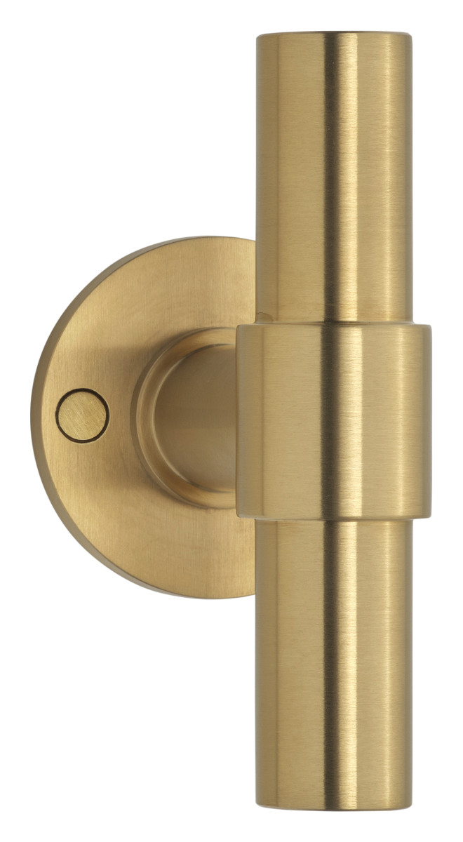 FORMANI ONE PBT20/50 solid double sprung door handle on rose PVD satin gold