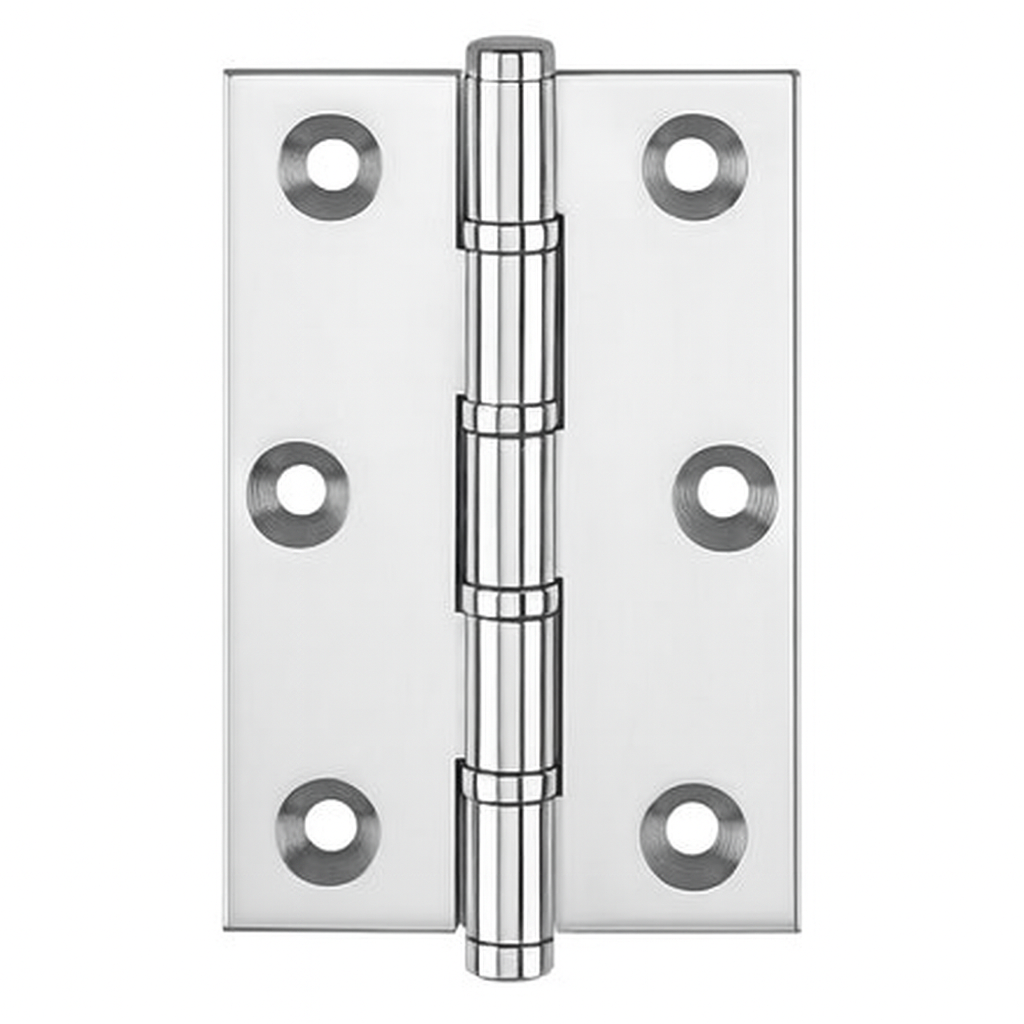 Simonswerk P1510 Ball Race Brass Butt Hinges 76.2mm x 50mm c/w Screws Polished Chrome