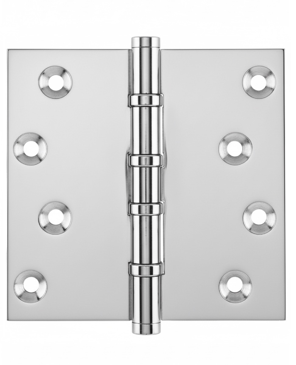 Simonswerk P1560 Ball Race Brass Butt Projection Hinges 100mm x 103mm c/w Screws Polished Chrome