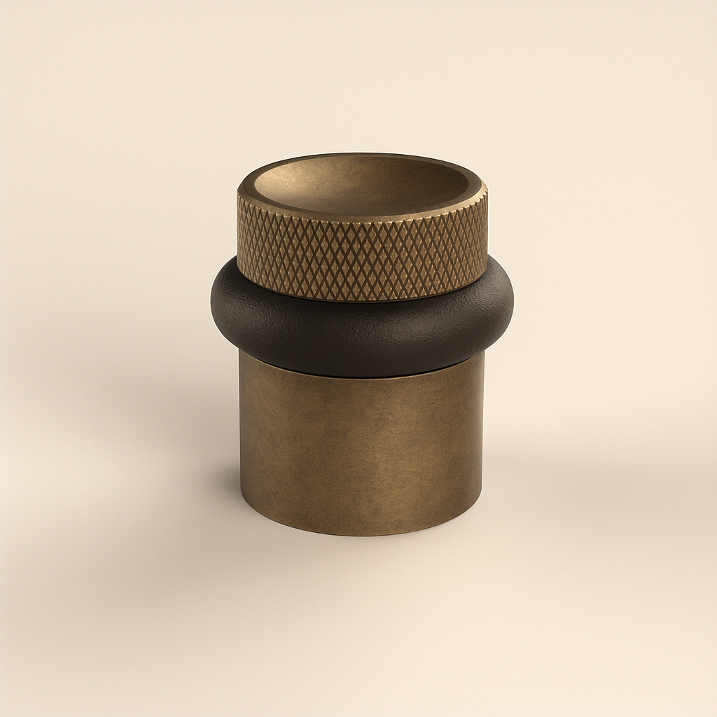 Luxury designer Elite Diamond Knurled Floor Door Stops 39mm Hight Antique Brass Finish
