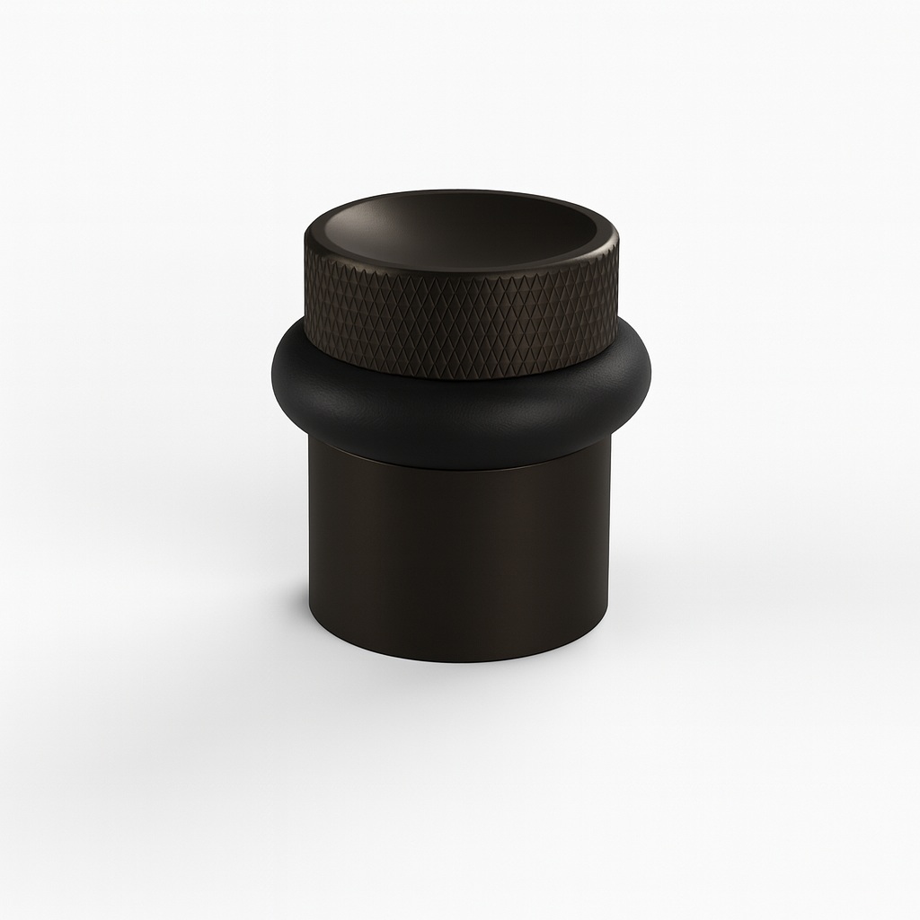 Luxury designer Elite Diamond Knurled Floor Door Stops 39mm Hight Dark Matt Bronze Finish