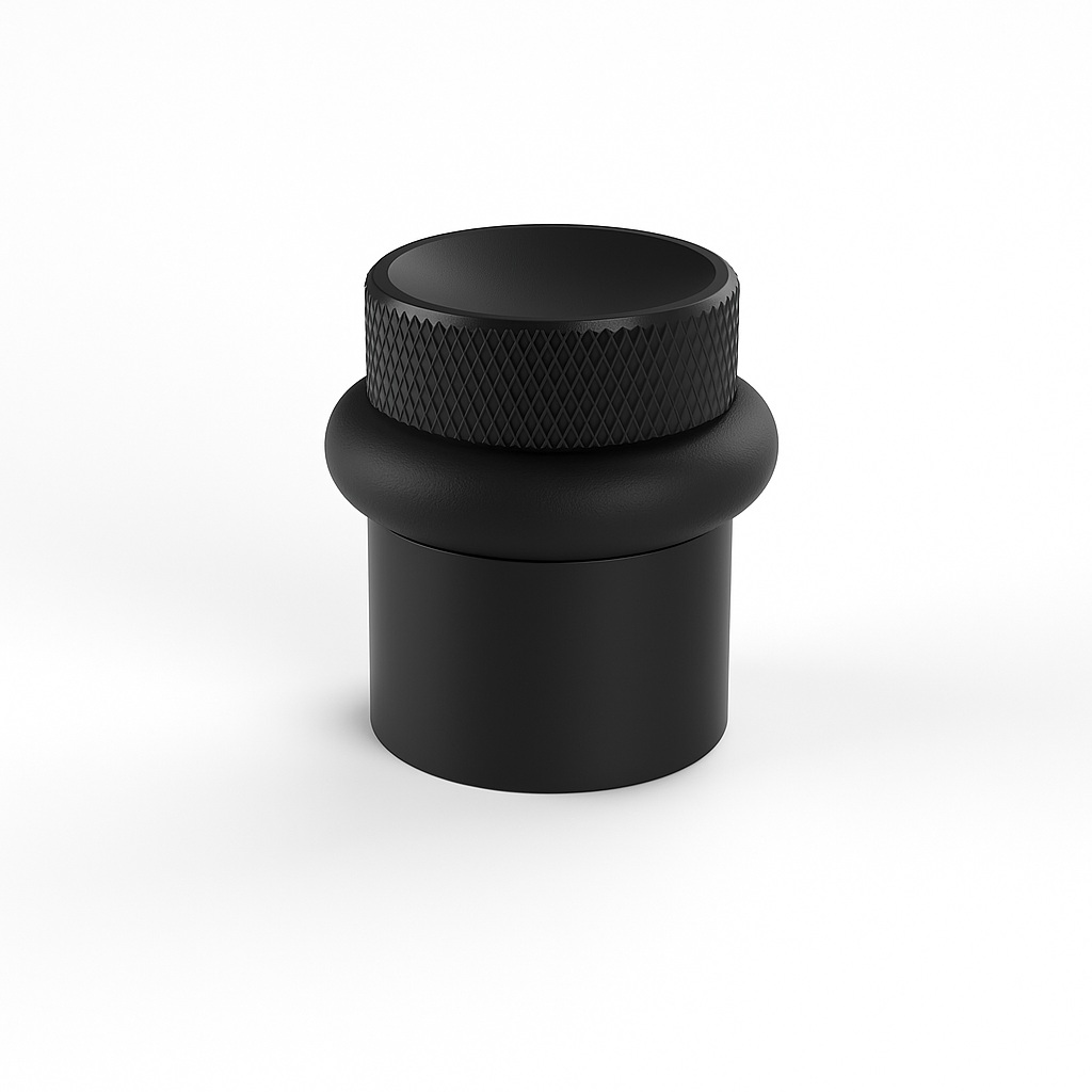 Luxury designer Elite Diamond Knurled Floor Door Stops 39mm Hight Matt Black Finish
