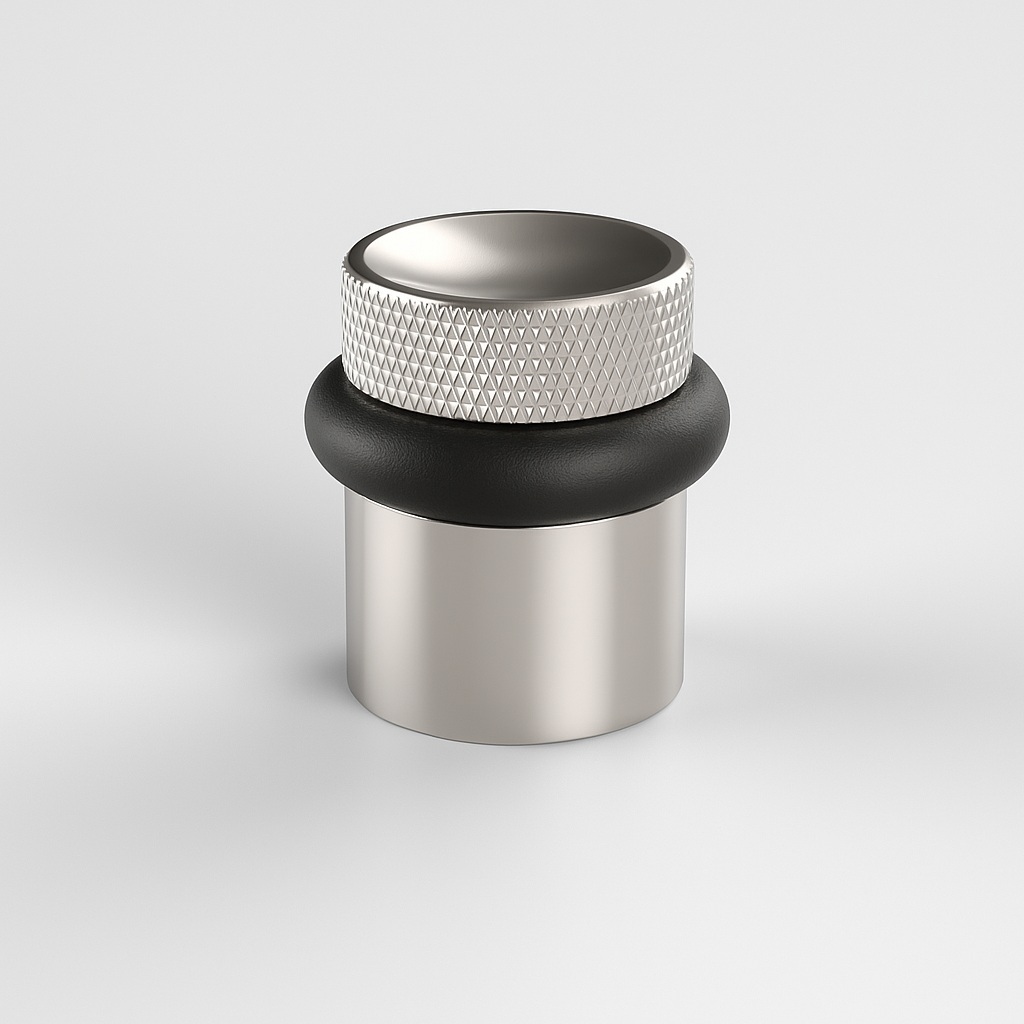 Luxury designer Elite Diamond Knurled Floor Door Stops 39mm Hight Polished Nickel Finish