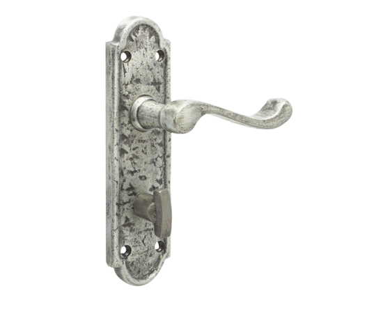 Frelan Turnberry Suite Door Handle on \Bathroom Plate Pewter 170mm PEW300B