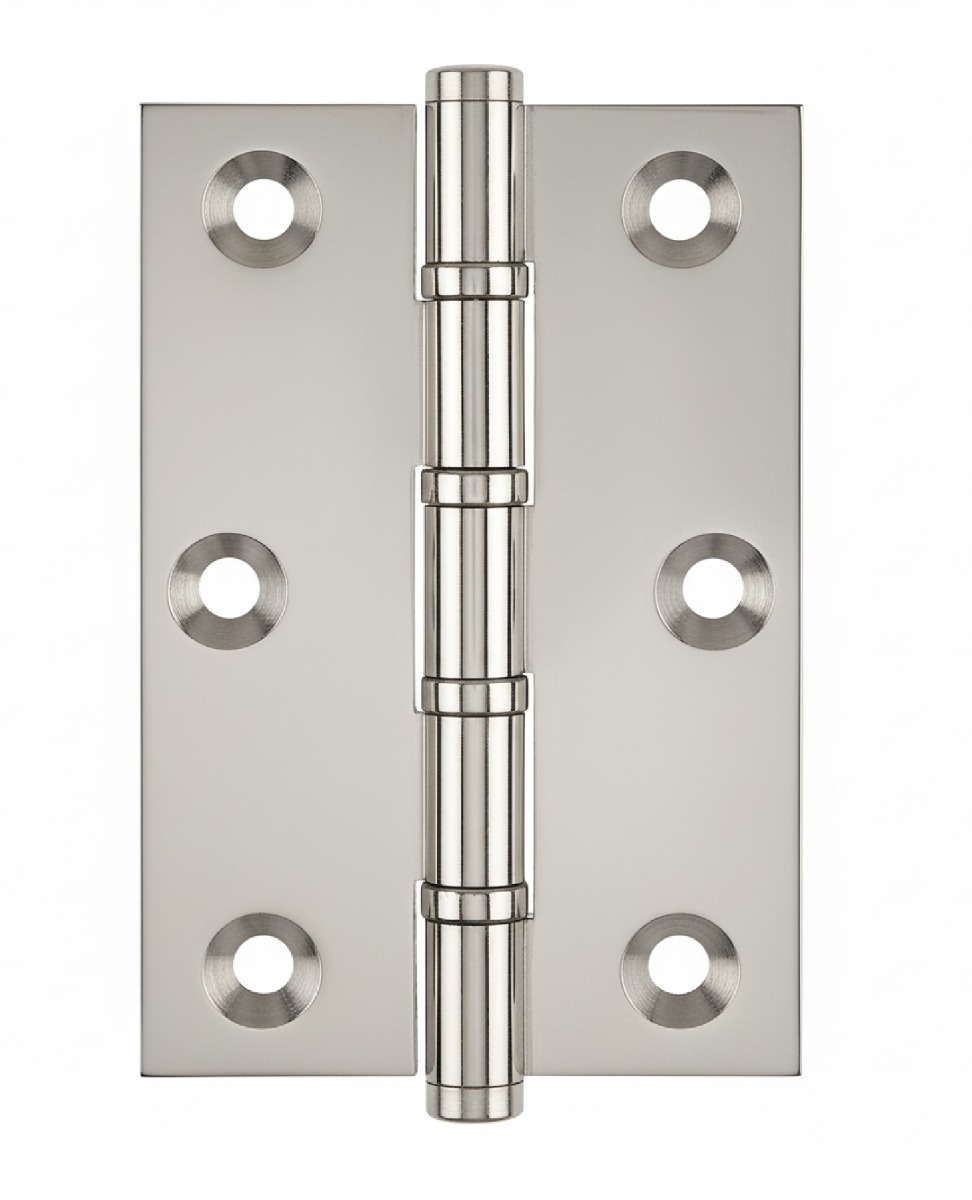 Simonswerk P1510 Ball Race Brass Butt Hinges 76.2mm x 50mm c/w Screws Polished Nickel