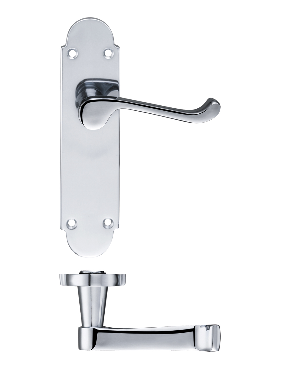Zoo Hardware PR012CP Project Oxford Lever on Latch Backplate - 168mm x 42mm Polished Chrome