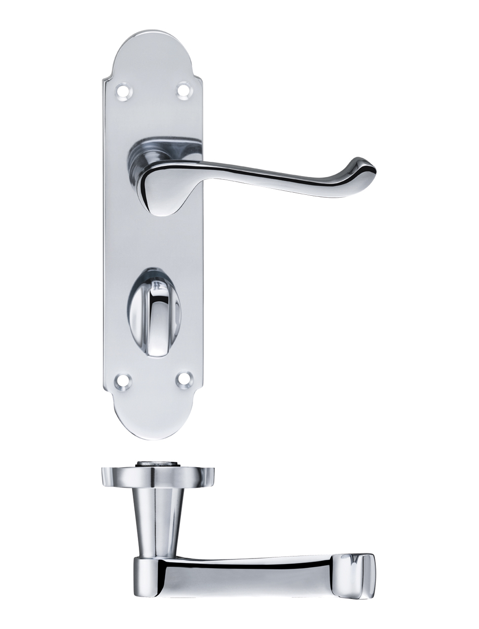 Zoo Hardware PR013CP Project Oxford Lever on Bathroom Backplate - 168mm x 42mm Polished Chrome