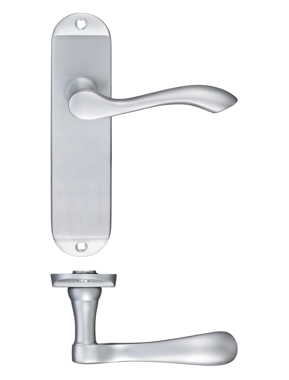 Zoo Hardware PR032SC Project Arundel Lever on Latch Backplate - 180mm x 40mm Satin Chrome