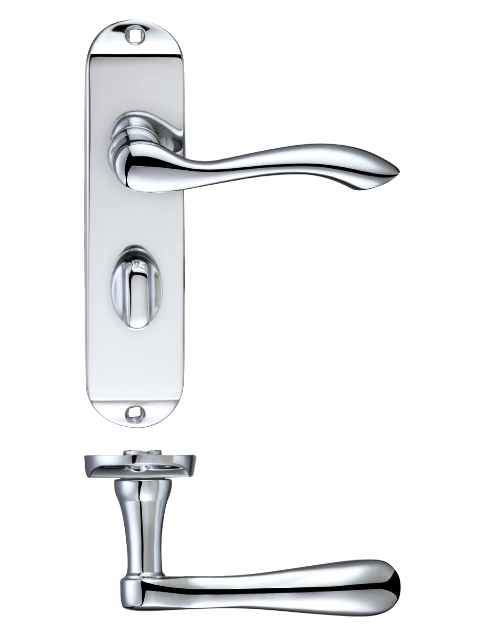 Zoo Hardware PR033CP Project Arundel Lever on Bathroom Backplate - 180mm x 40mm Polished Chrome
