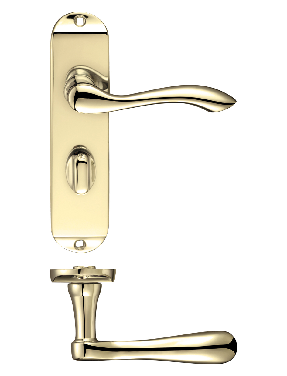 Zoo Hardware PR033EB Project Arundel Lever on Bathroom Backplate - 180mm x 40mm Electro Brass