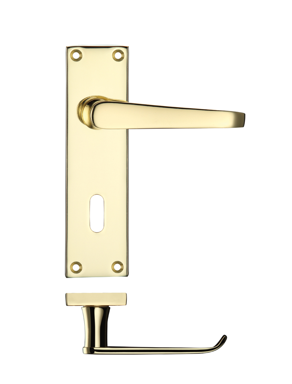Zoo Hardware PR041EB Project Victorian Flat Lever on Lock Backplate 150 x 40mm Electro Brass