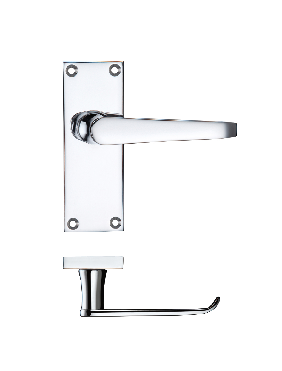 Zoo Hardware PR042CP Project Victorian Flat Lever on Latch Backplate 114 x 40mm Polished Chrome