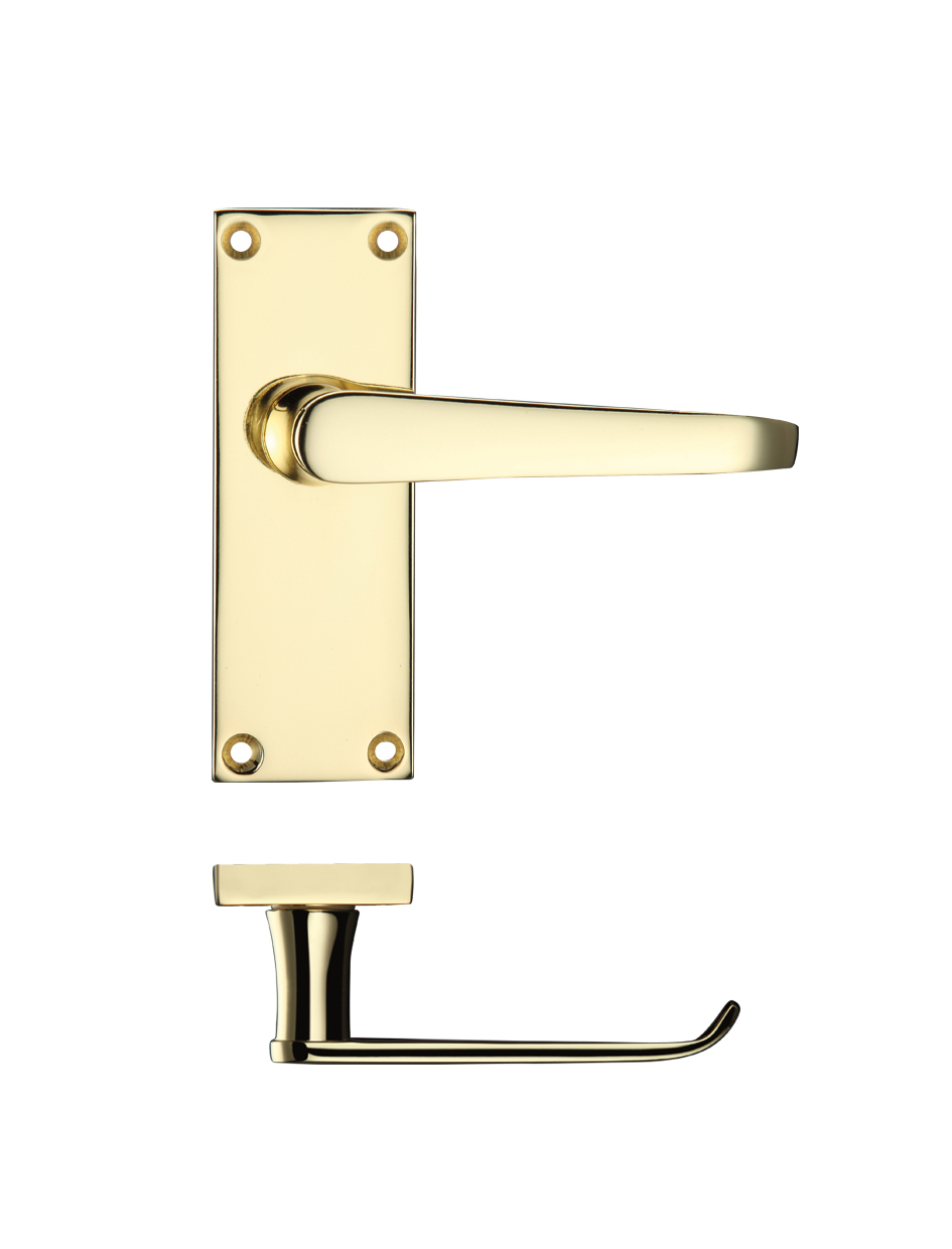 Zoo Hardware PR042EB Project Victorian Flat Lever on Latch Backplate 114 x 40mm Electro Brass