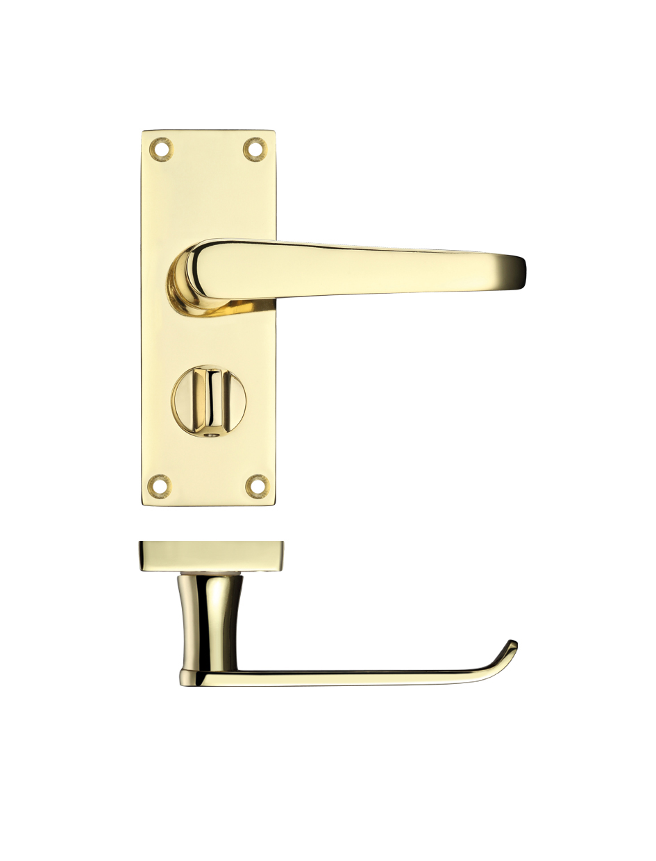 Zoo Hardware PR044EB Project Victorian Flat Lever on Privacy Backplate 114 x 40mm Electro Brass