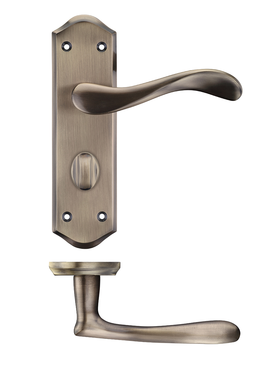 Zoo Hardware PR063FB Project Asti Lever on Bathroom Backplate Florentine Bronze
