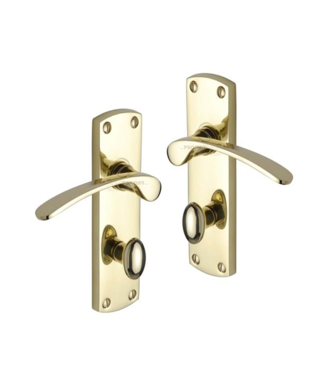 Project Hardware PR420-PB Door Handle for Bathroom Luca Design Polished Brass finish