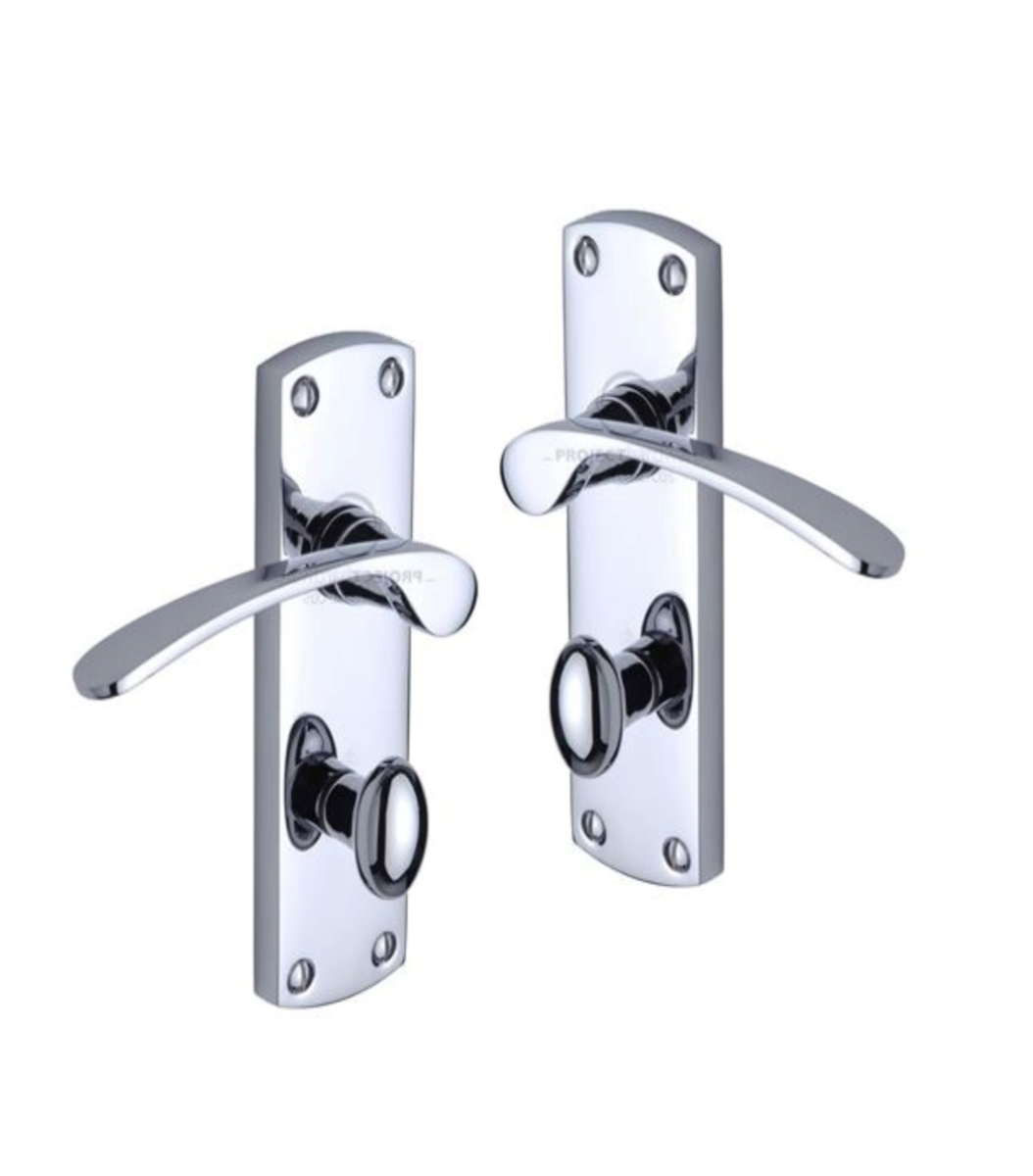 Project Hardware PR420-PC Door Handle for Bathroom Luca Design Polished Chrome finish