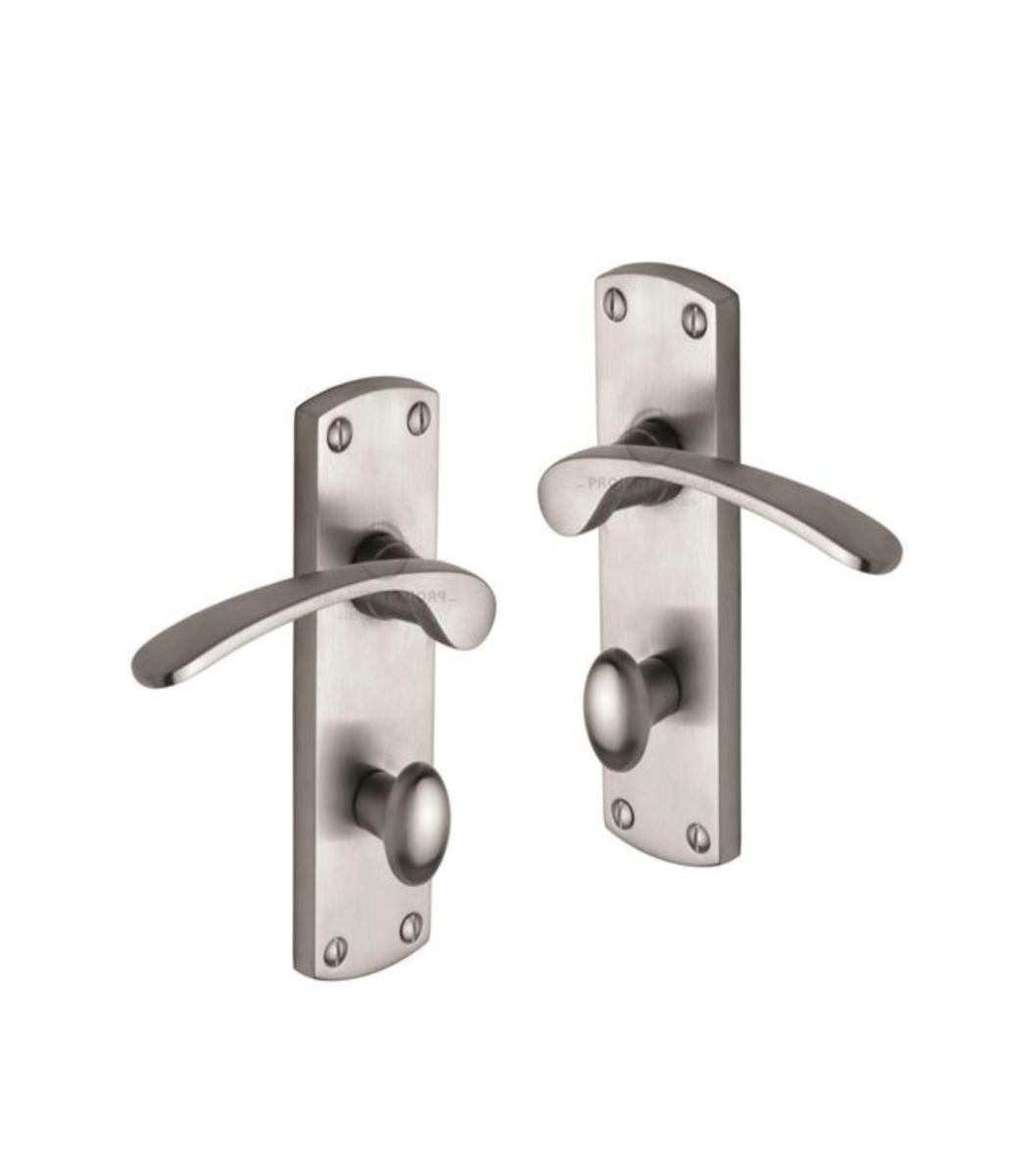 Project Hardware PR420-SC Door Handle for Bathroom Luca Design Satin Chrome finish