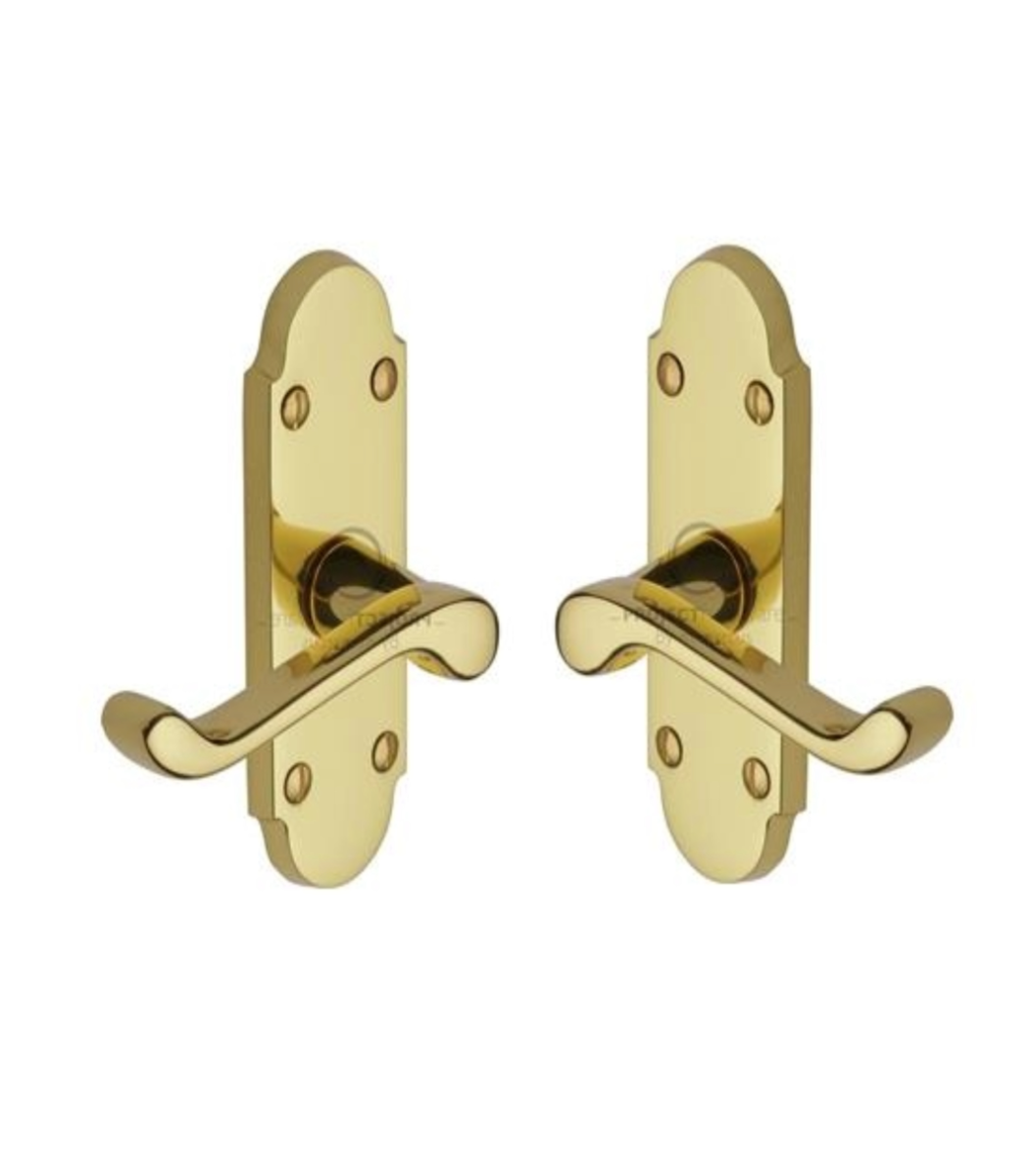 Project Hardware PR505-PB Door Handle Lever Latch Milton Short Design Polished Brass finish