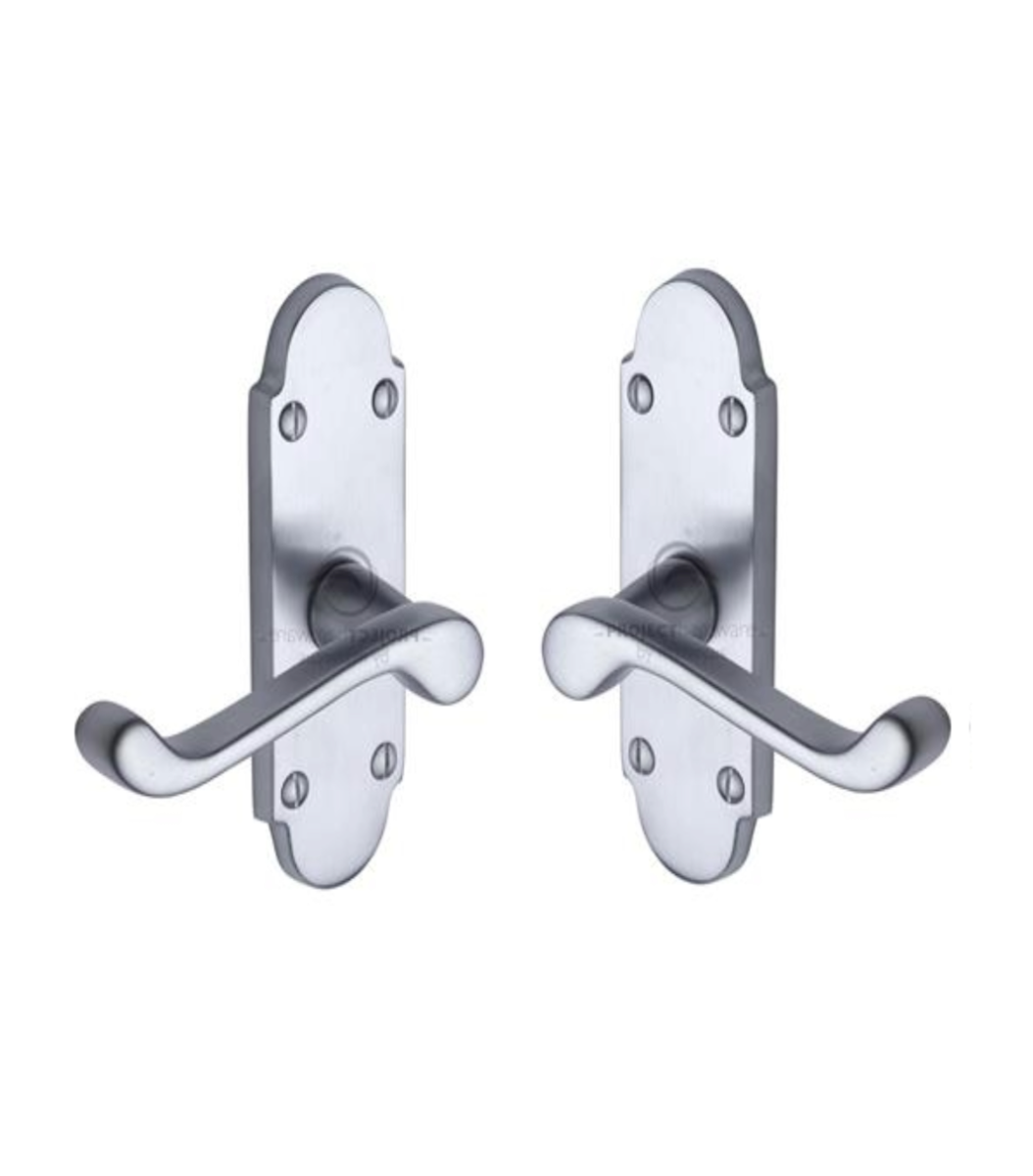 Project Hardware PR505-SC Door Handle Lever Latch Milton Short Design Satin Chrome finish