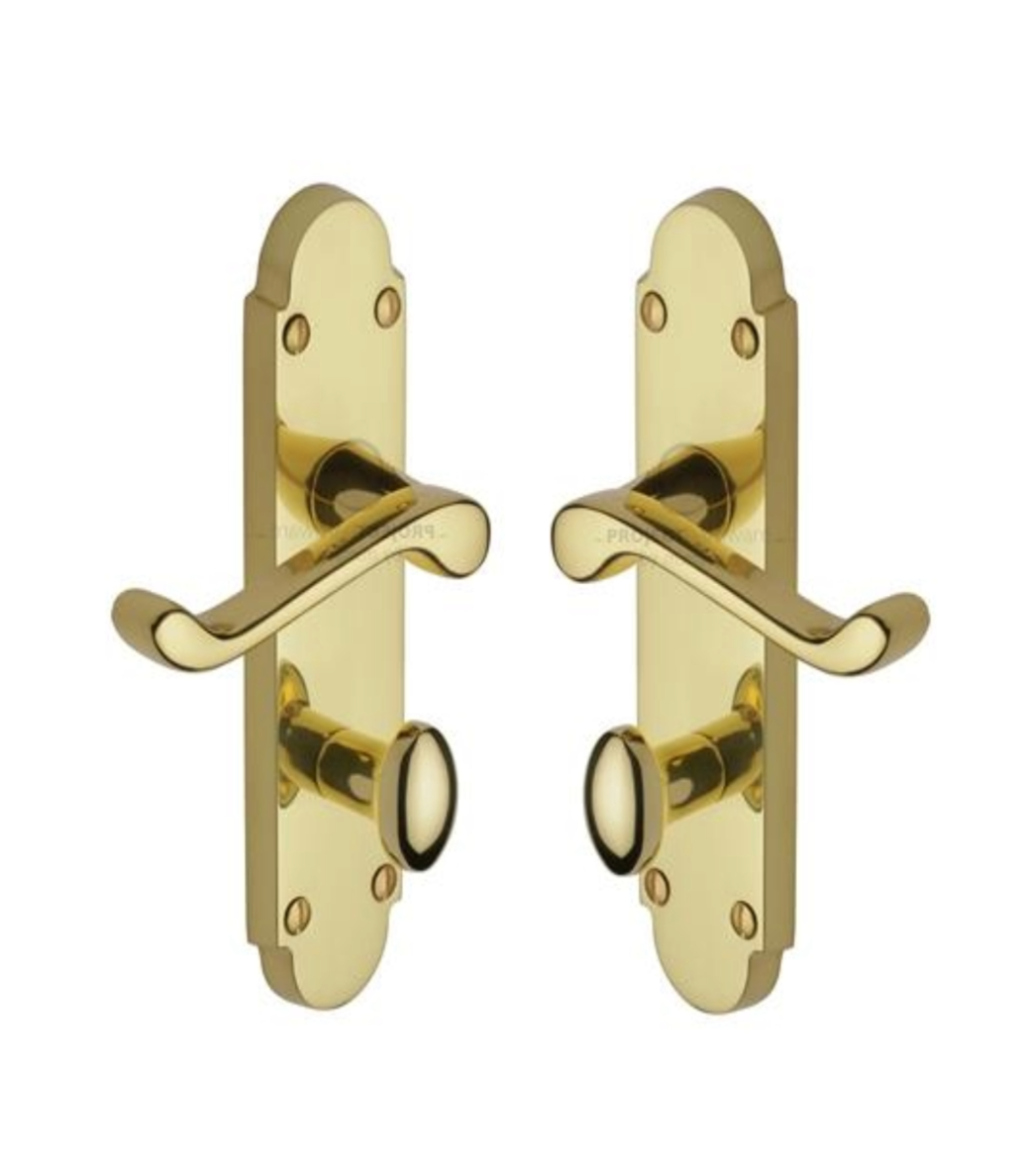 Project Hardware PR520-PB Door Handle for Bathroom Milton Design Polished Brass finish