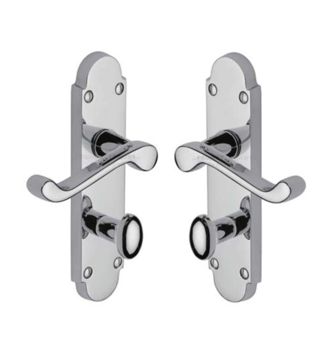 Project Hardware PR520-PC Door Handle for Bathroom Milton Design Polished Chrome finish