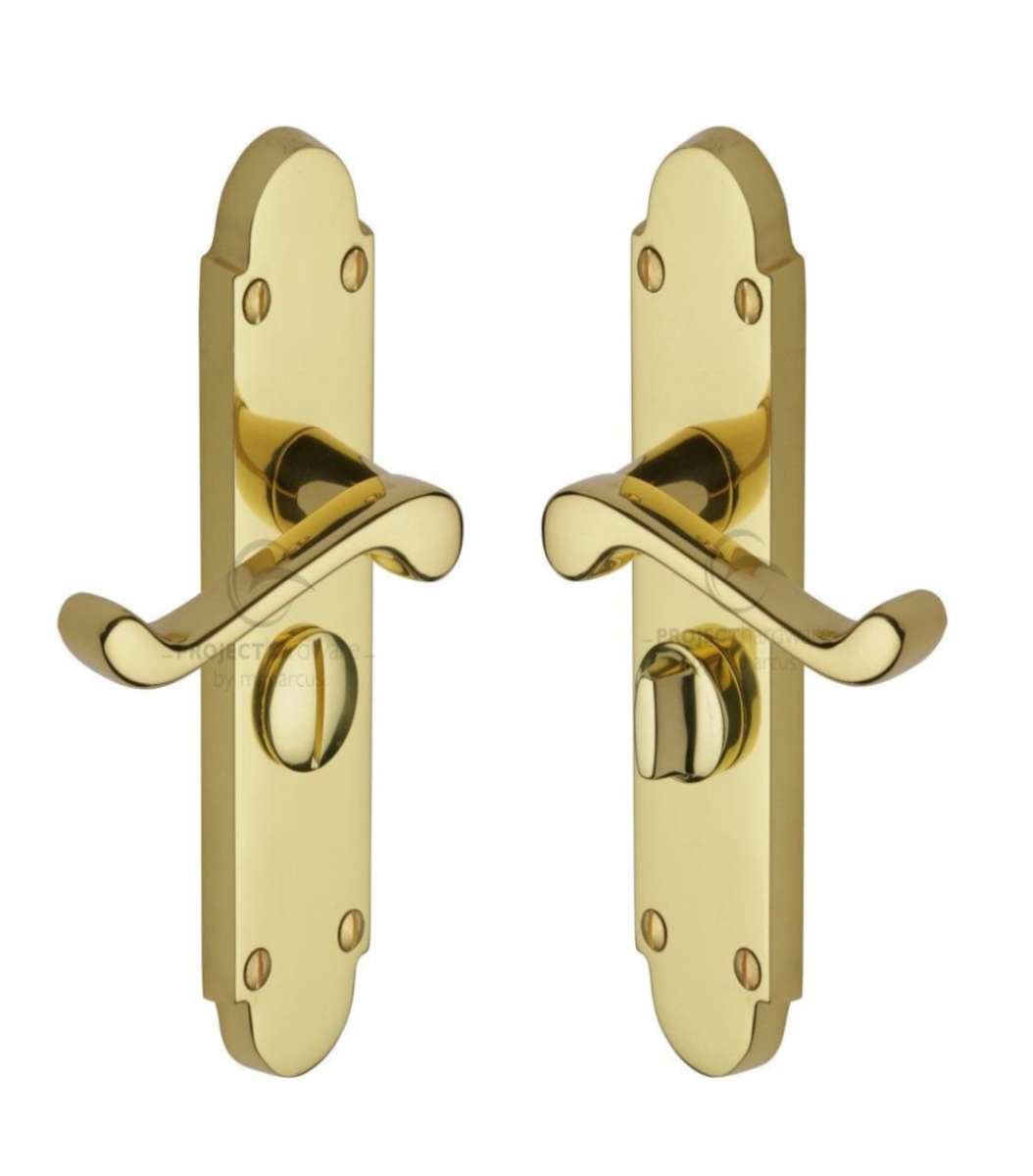 Project Hardware PR525-PB Door Handle for Privacy Set Milton Short Design Polished Brass finish