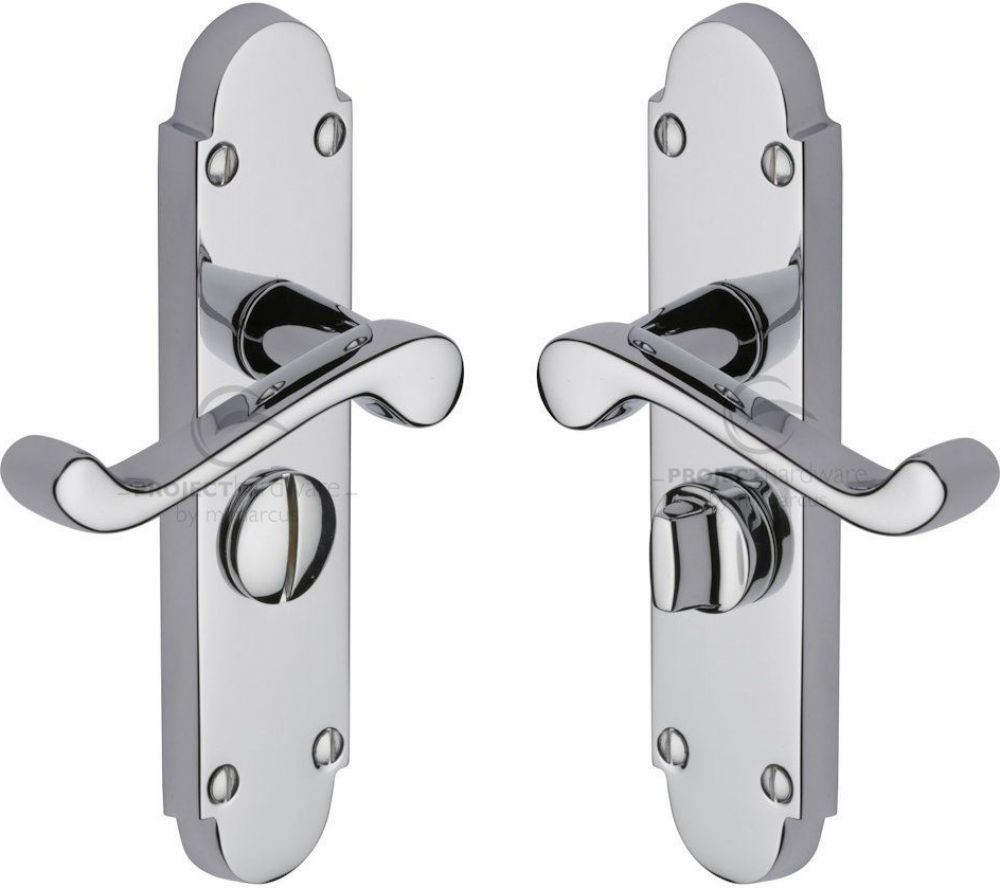 Project Hardware PR525-PC Door Handle for Privacy Set Milton Short Design Polished Chrome finish
